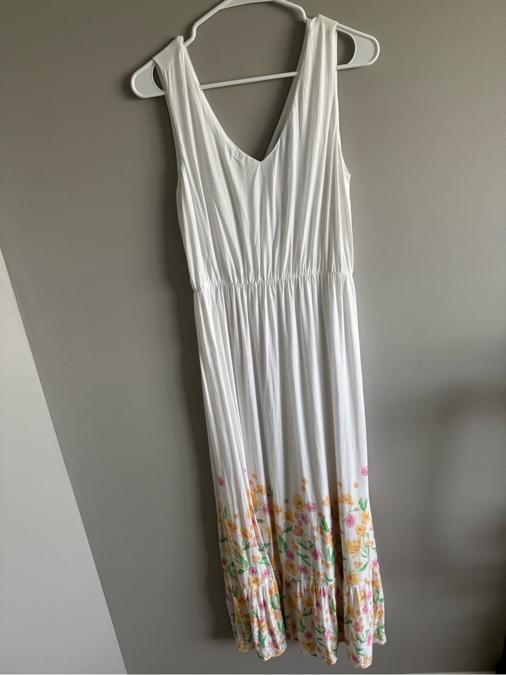 Draper James White Floral Hem Maxi Dress